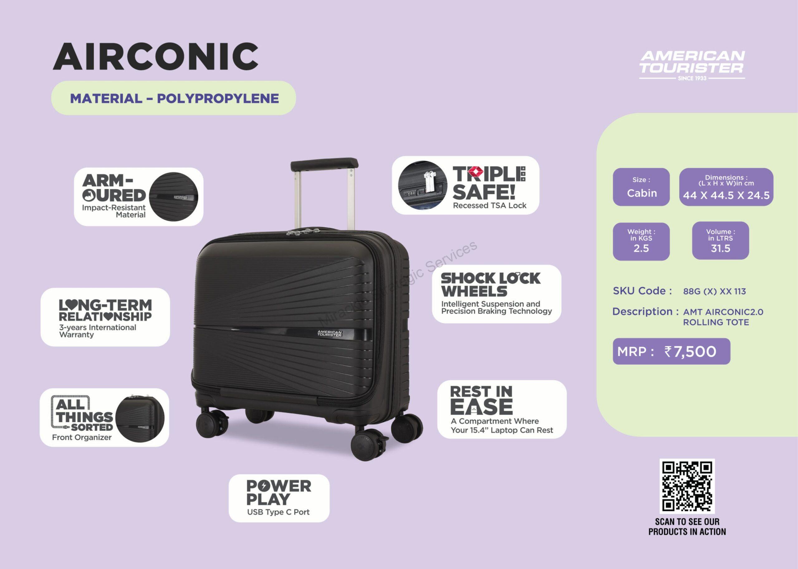 American Tourister Airconic Trolley Rolling Tote - Image 2