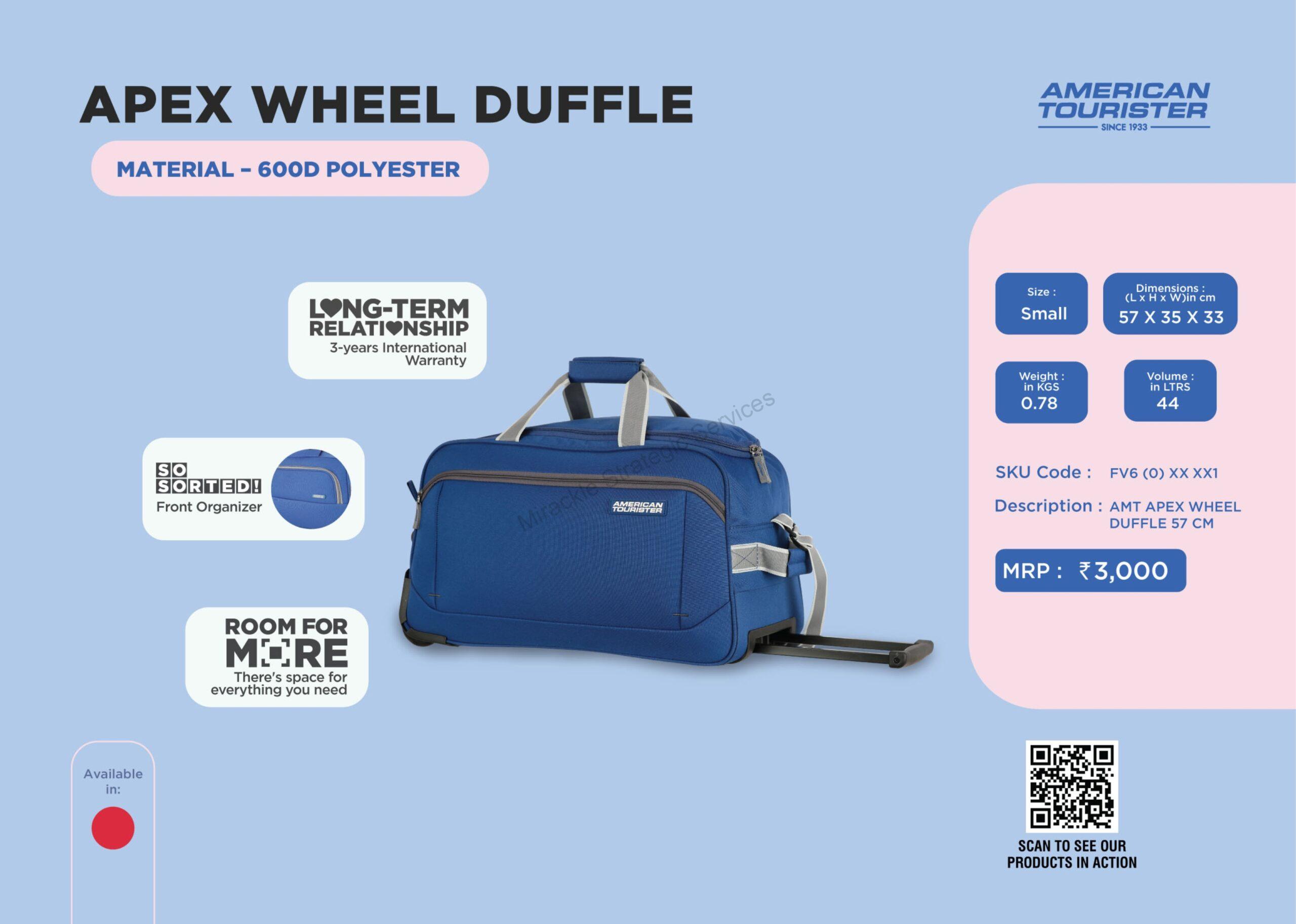 American Tourister Apex Wheel Duffle - 57 CM - Image 2