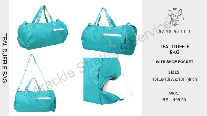 Rare Rabbit Teal Duffle Bag - Image 2