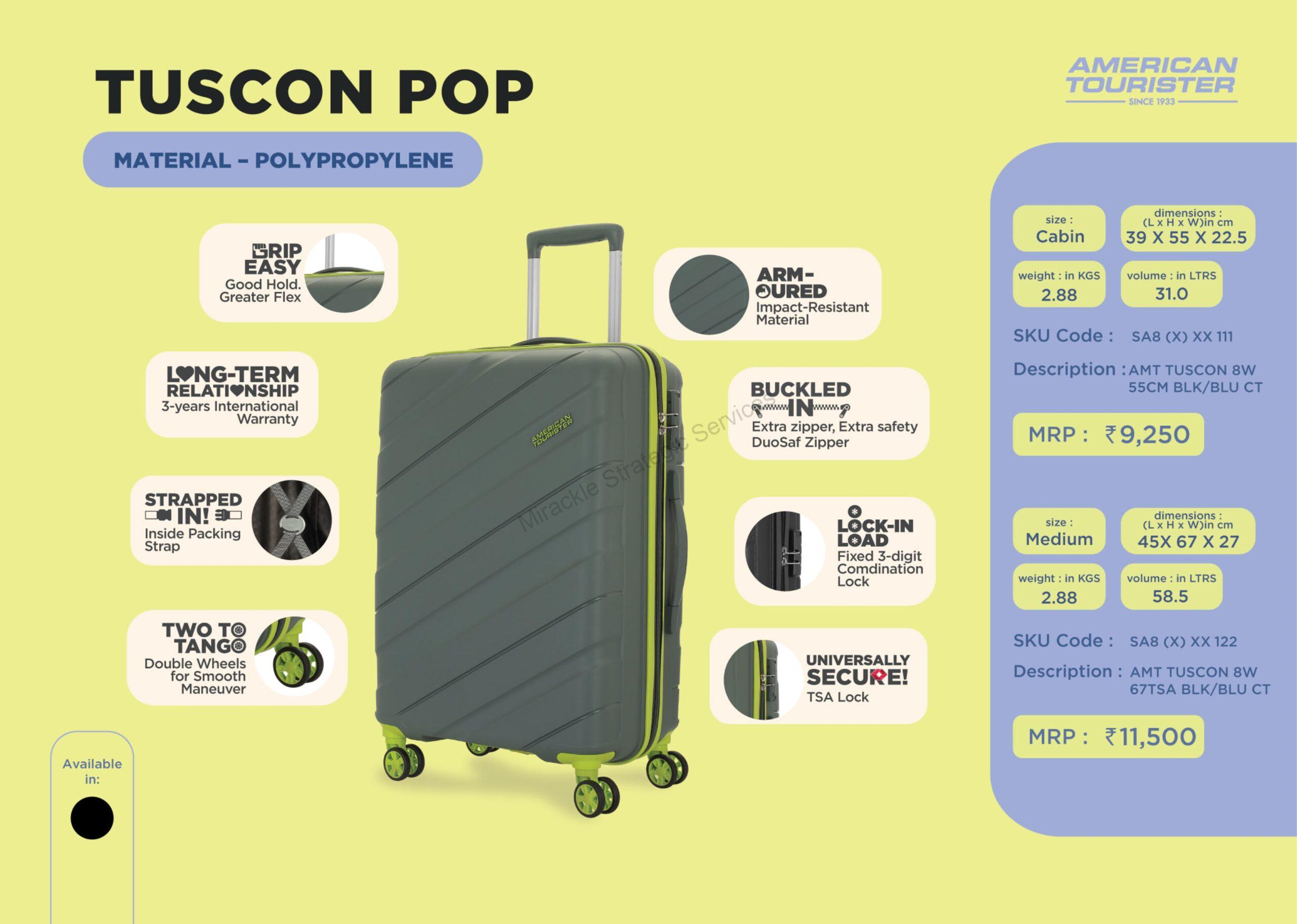 American Tourister Tuscon Pop Trolley - 8W 55CM - Image 2