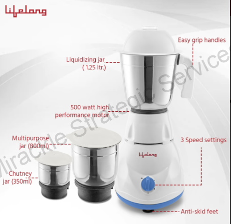 Lifelong LLMG21 Maxo 500W Juicer Mixer Grinder - Image 2