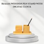 Remaxx Wooden pen stand with digital clock - RE1012
