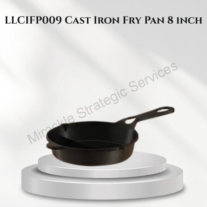 Lifelong Cast Iron Fry Pan 8 inch (20mm) With Wooden Spatula - LLCIFP009