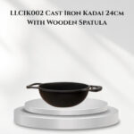 Lifelong Cast Iron Kadai 24cm With Wooden Spatula - LLCIK002