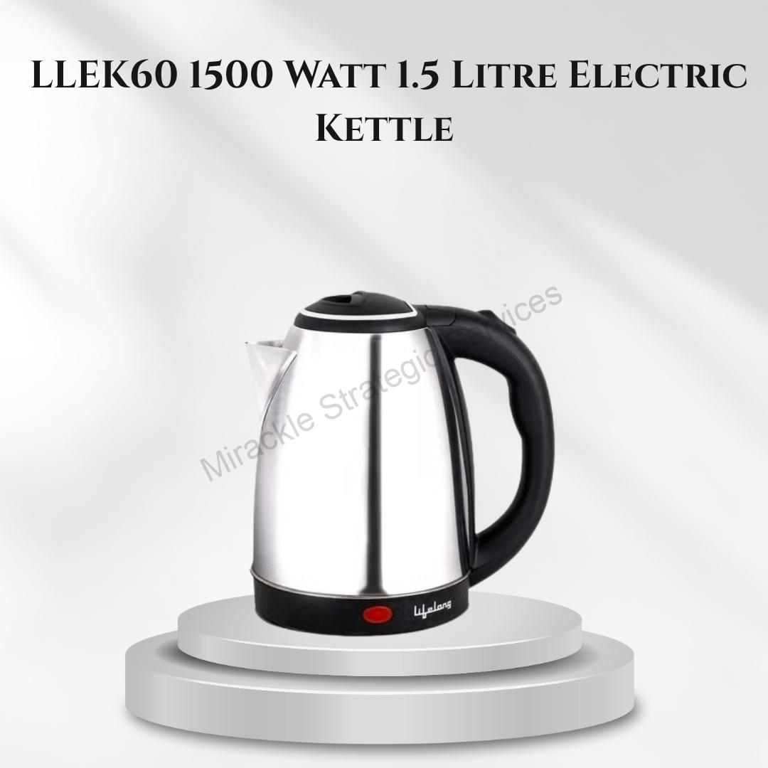 Lifelong LLEK60 1500 Watt 1.5 Litre Electric Kettle with 360 Degree Rotation Base