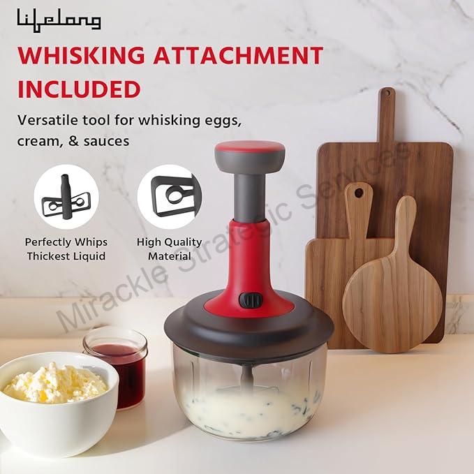 Lifelong Push Chopper 1600ml with whisker LLKT001 - Image 2