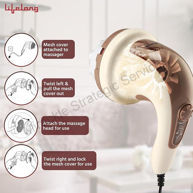 Lifelong LLM027 Full Body Pain Relief Electric Handheld Body Massager - Image 2