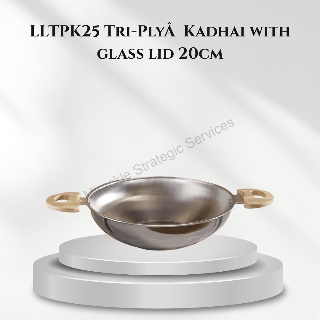 Tri-Ply  Kadhai with glass lid- LLTPK25