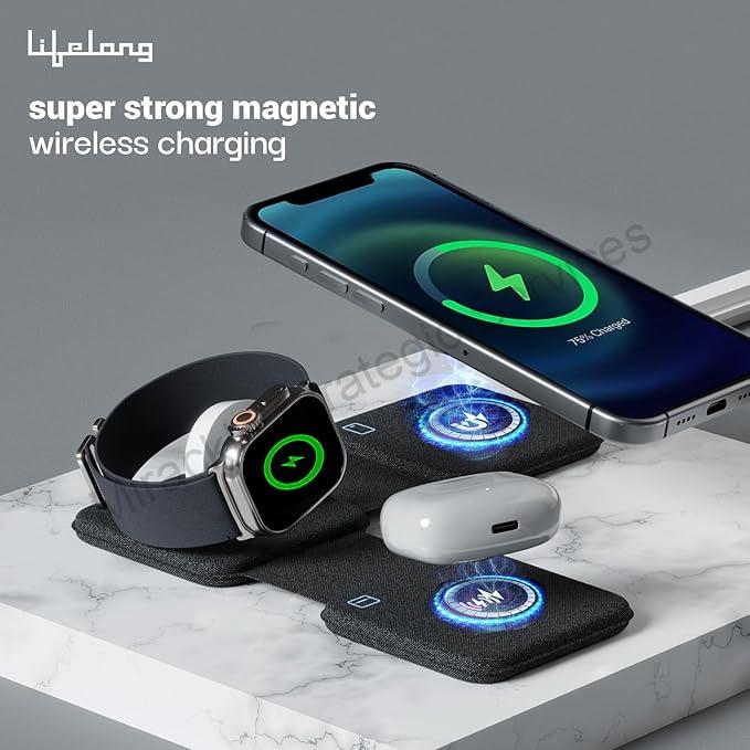 Magnetic MagSafe Charger 3in1 Wireless Charger for iPhone - LLWCL10 - Image 2