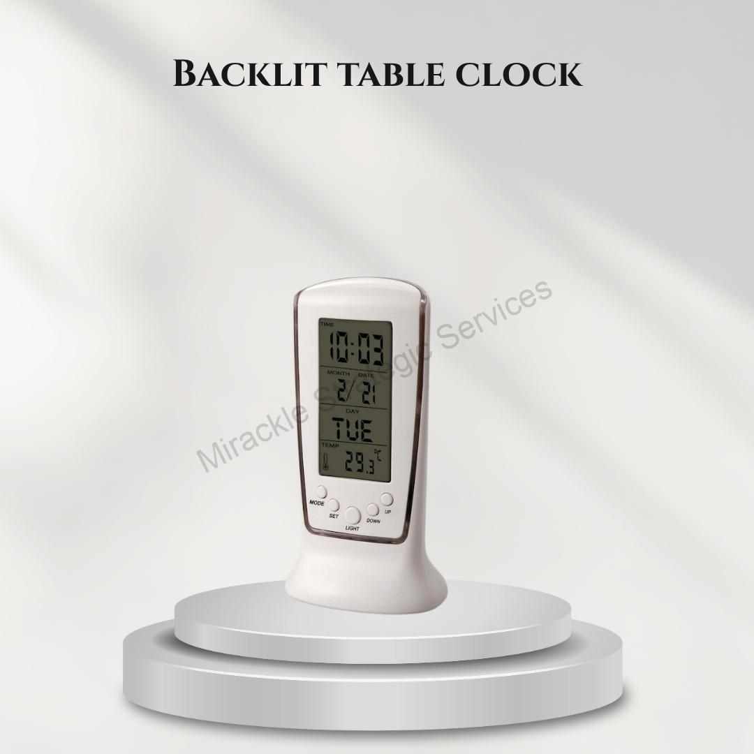 Backlit table clock
