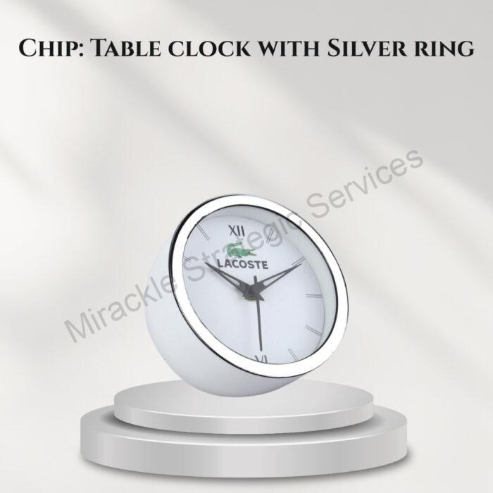Chip: Table clock with Silver ring
