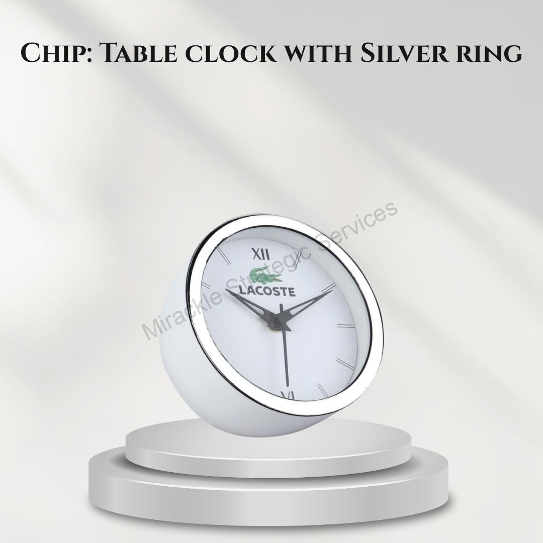 Chip: Table clock with Silver ring