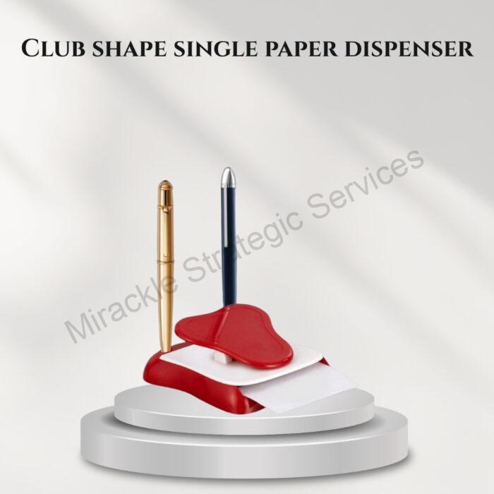 Club shape single paper dispenser