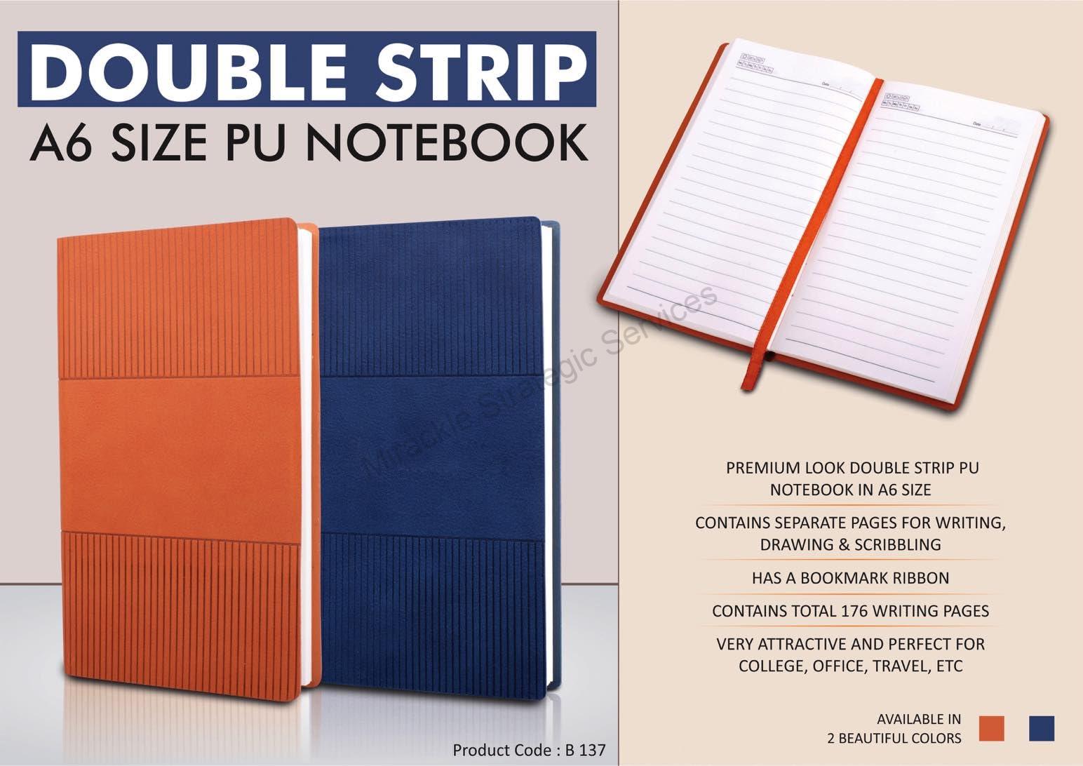 Double strip A6 size PU notebook - Image 2