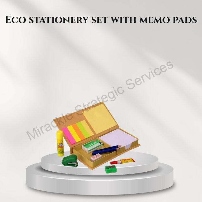 Eco stationery set with memo pads