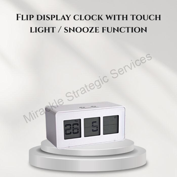 Flip display clock with touch light / snooze function