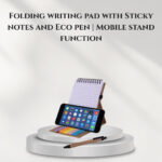 Folding writing pad with Sticky notes and Eco pen | Mobile stand function