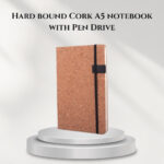 Hard bound Cork A5 notebook with Pen Drive