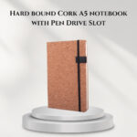 Hard bound Cork A5 notebook with Pen Drive Slot