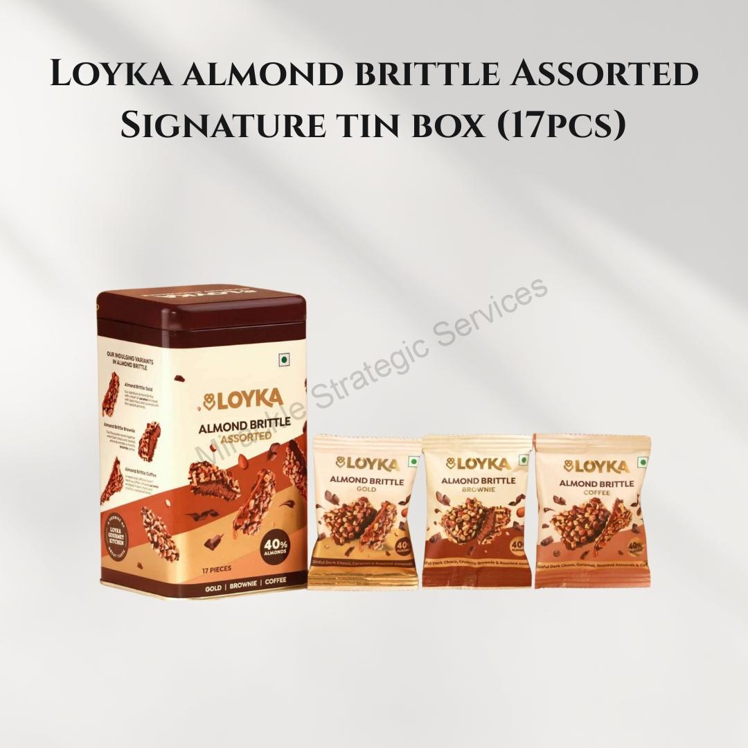 Loyka almond brittle Assorted Signature tin (Reusable) box (17pcs)