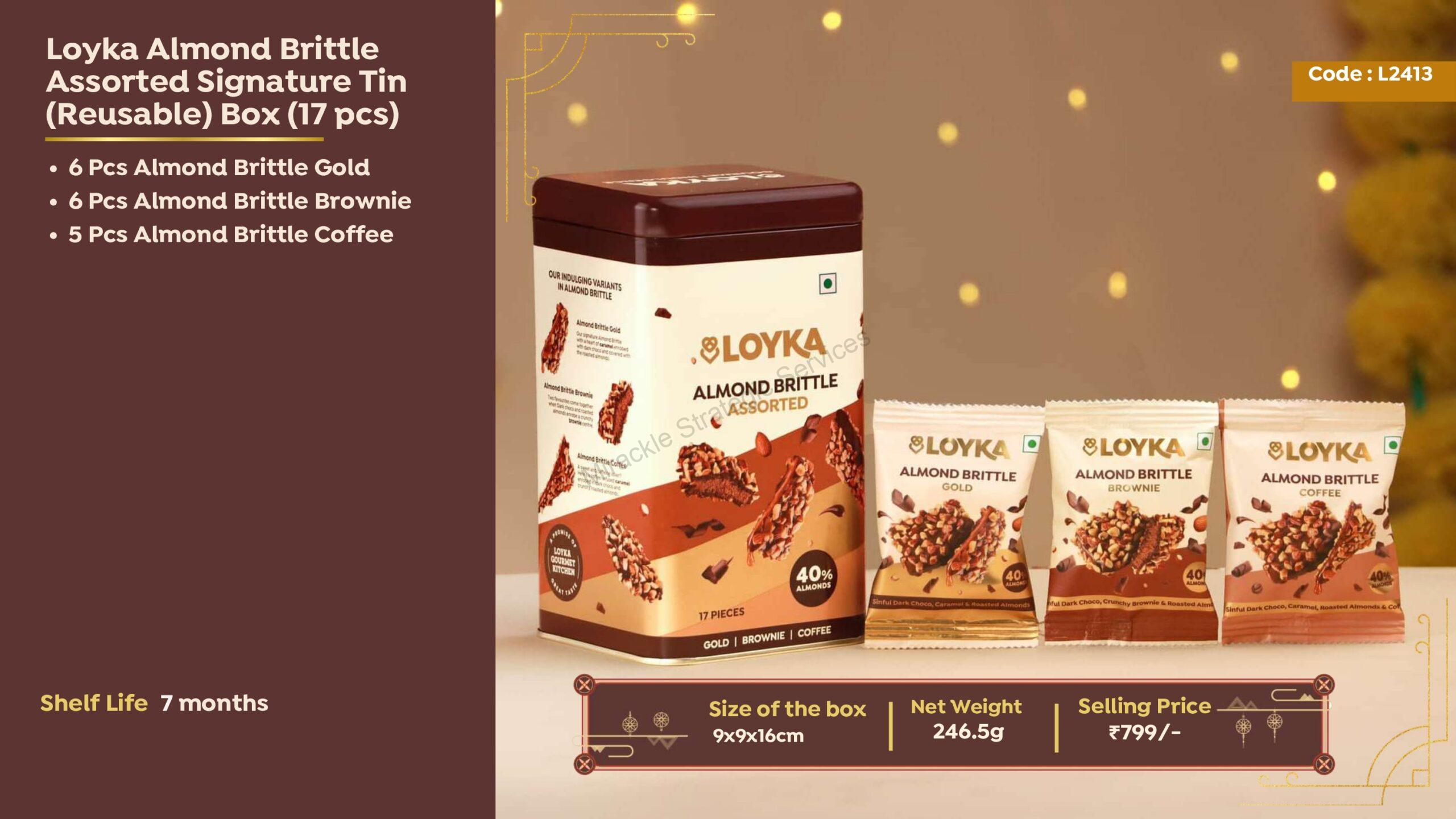Loyka almond brittle Assorted Signature tin (Reusable) box (17pcs) - Image 2