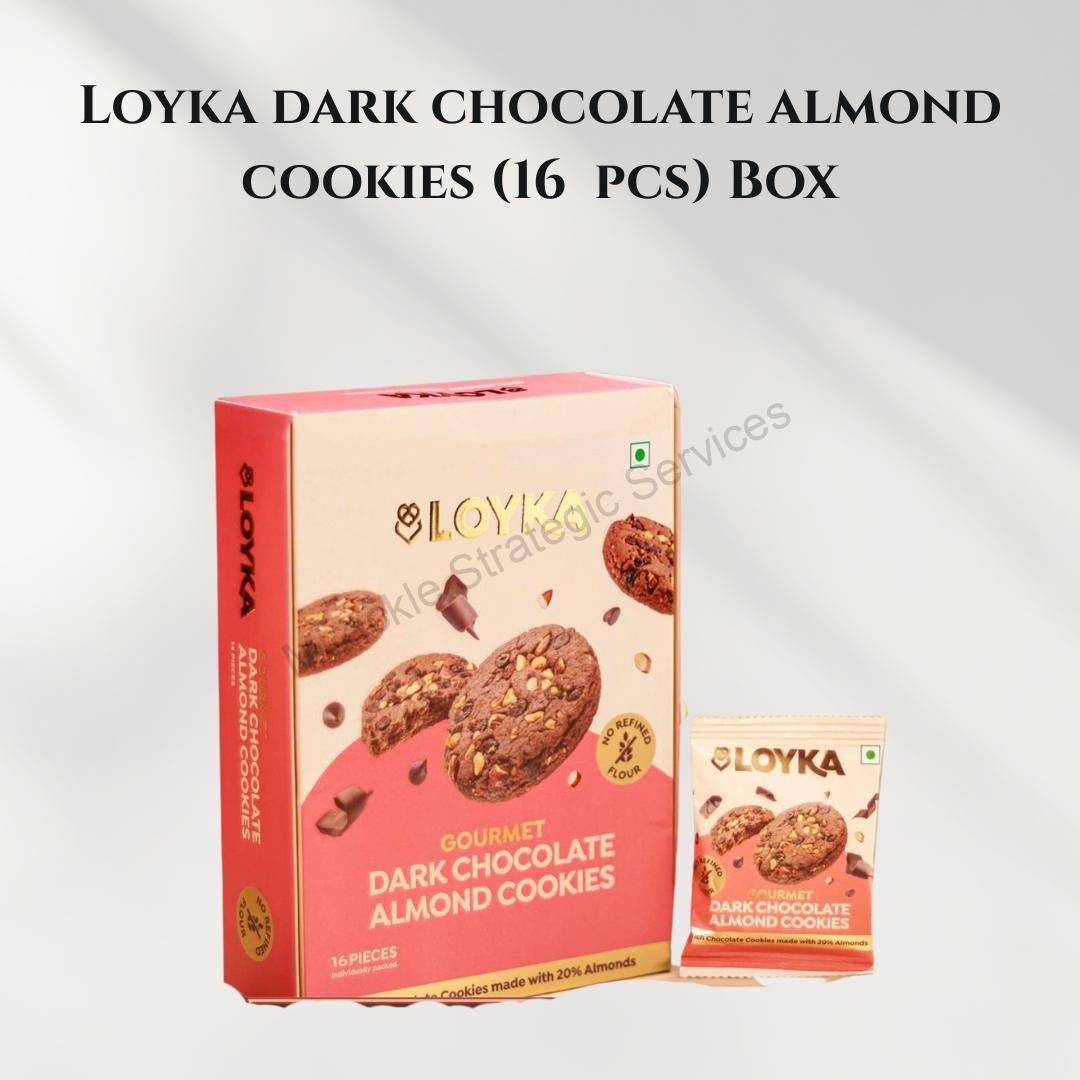 Loyka dark chocolate almond cookies (no maida) (16 pcs) Box
