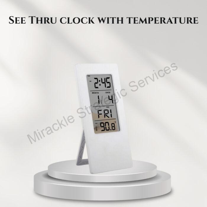 See Thru clock with temperature