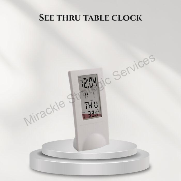 See thru table clock