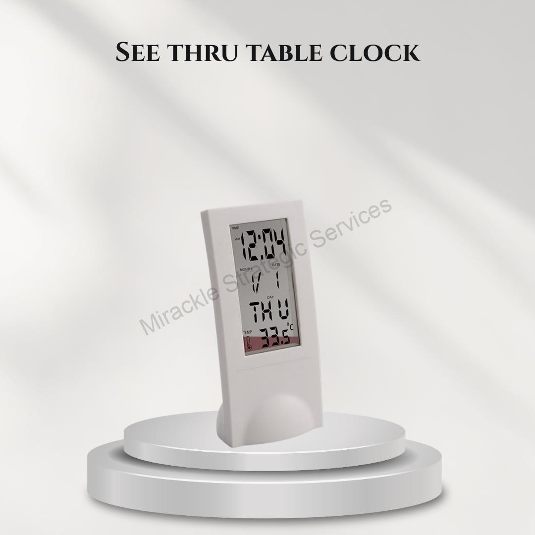 See thru table clock