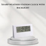 Sharp weather station clock with backlight