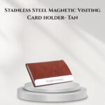 Stainless Steel Magnetic Visiting Card holder- Tan
