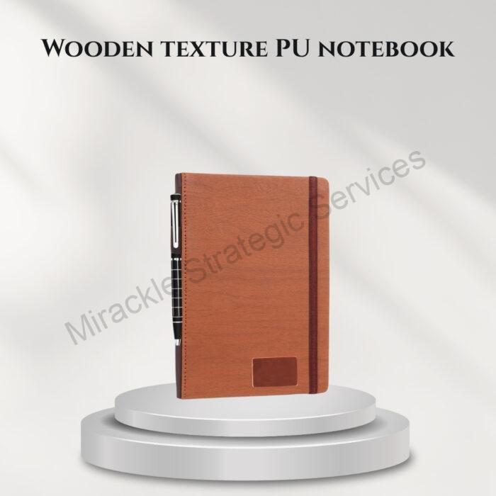 Wooden texture PU notebook