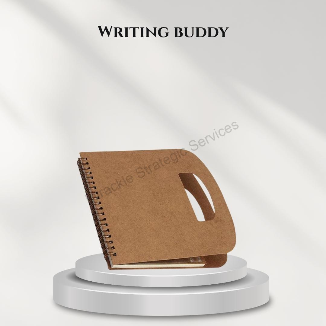 Writing buddy: Diary with pen, wallet, sticky pads and carrying handle