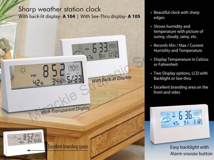 Sharp weather station clock with see-thru display - Image 2