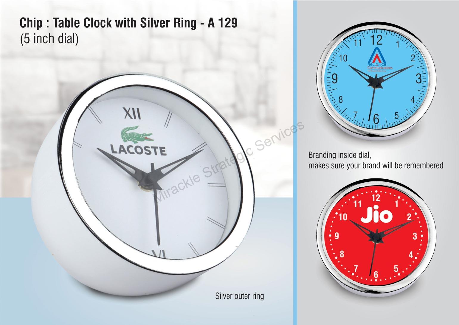 Chip: Table clock with Silver ring - Image 2