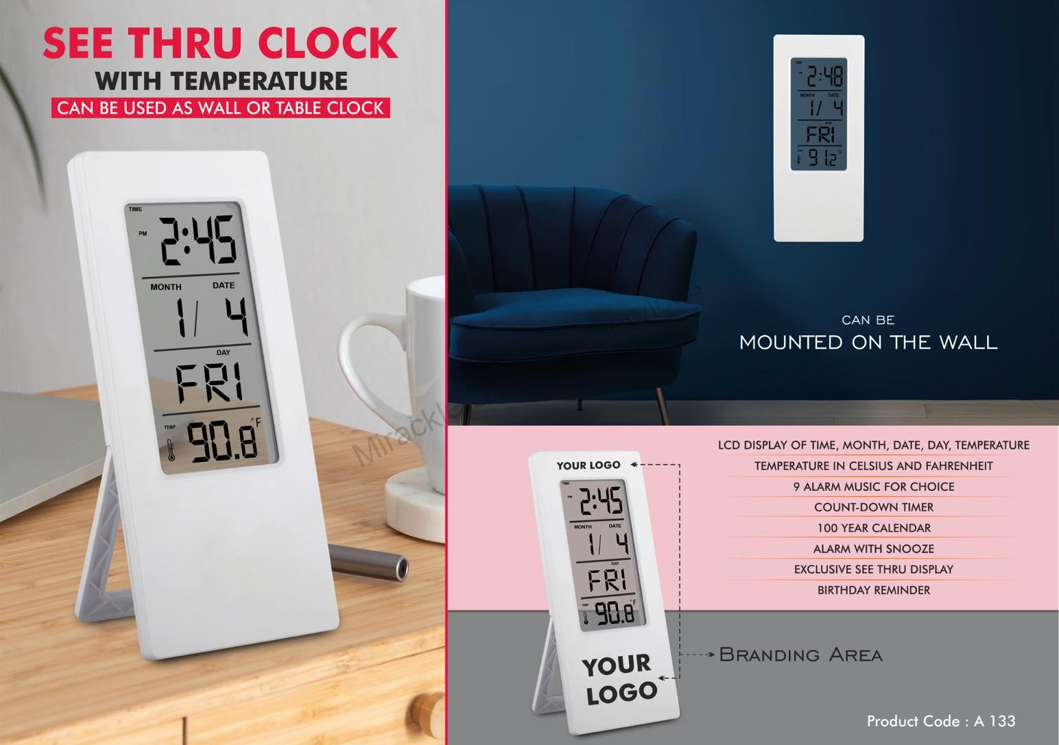 See Thru clock with temperature - Image 2