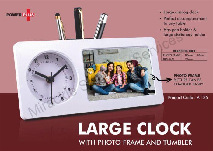 Large clock with photo frame and tumbler - Image 2
