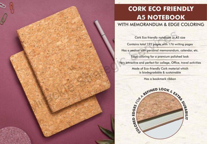 Cork Eco friendly A5 notebook with Memorandum & Edge coloring | 80 gsm sheets | 192 pages - Image 2