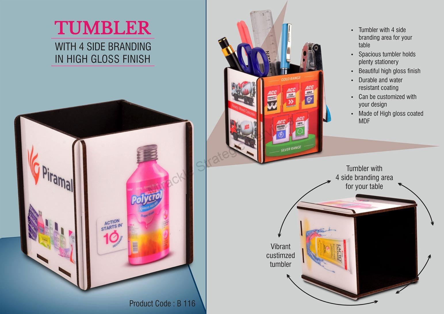 Tumbler with 4 side branding - Image 2