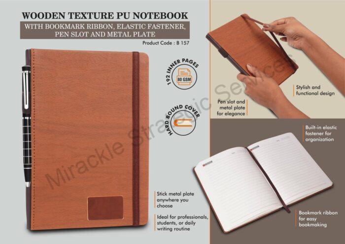 Wooden texture PU notebook - Image 2