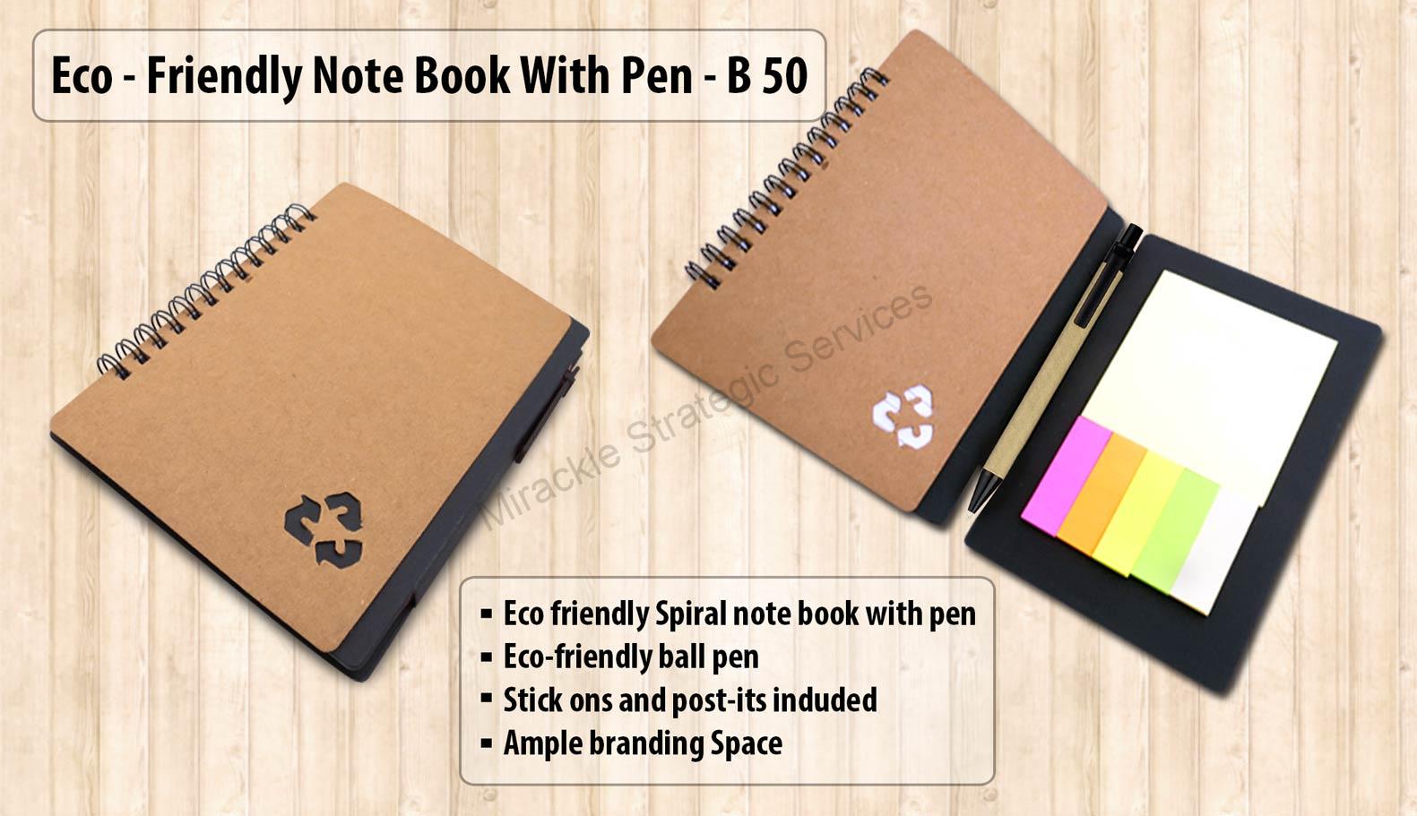 Eco notebook with pen and sticky pads - Image 2