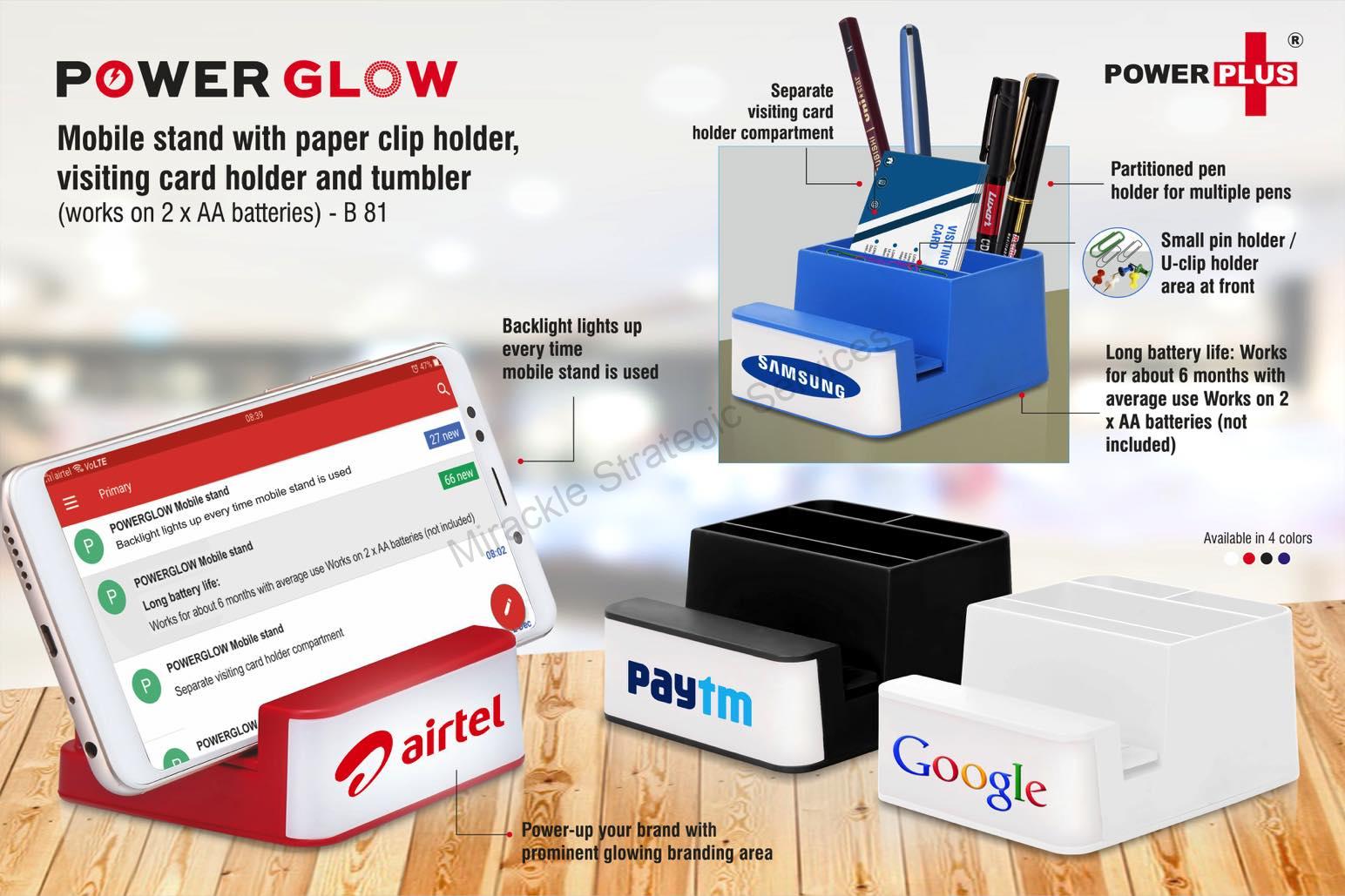 Mobile stand | With paper clip holder, visiting card holder and tumbler - Image 2