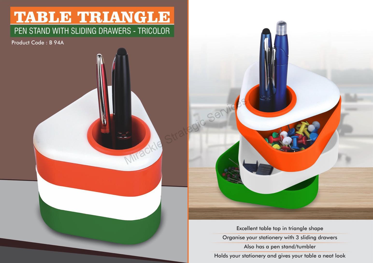 Pen stand with sliding drawers- Tricolor - Image 2