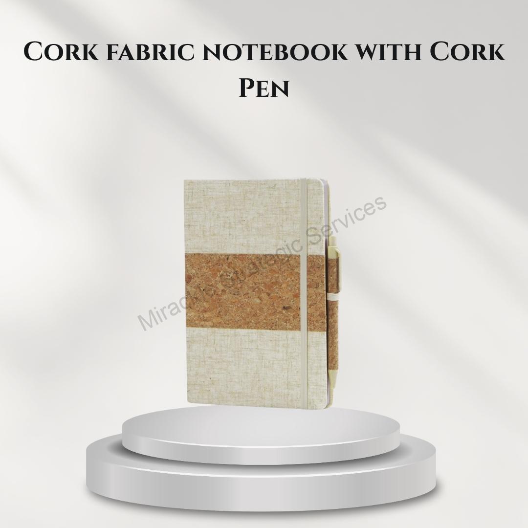 Cork fabric notebook with Cork Pen - B176