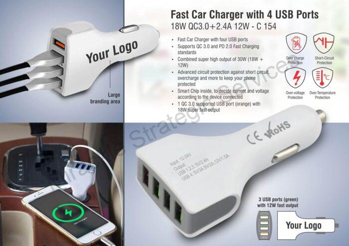 Fast car charger with 4 USB ports - C154 - Image 2