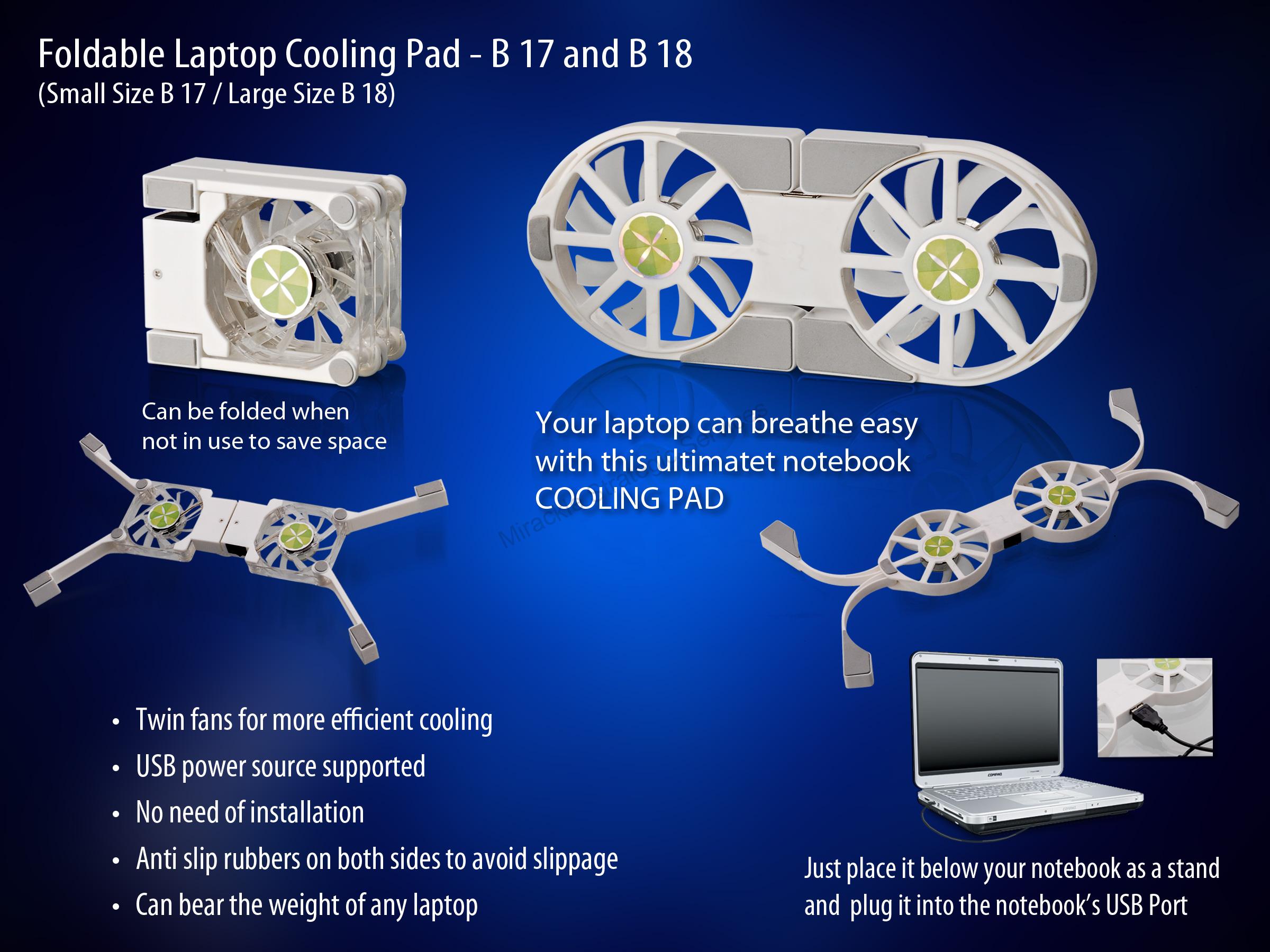 Folding Laptop stand with USB Fan - CB17 - Image 2