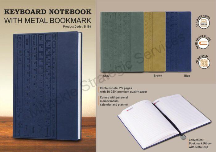 Keyboard notebook with metal Bookmark - B186 - Image 2
