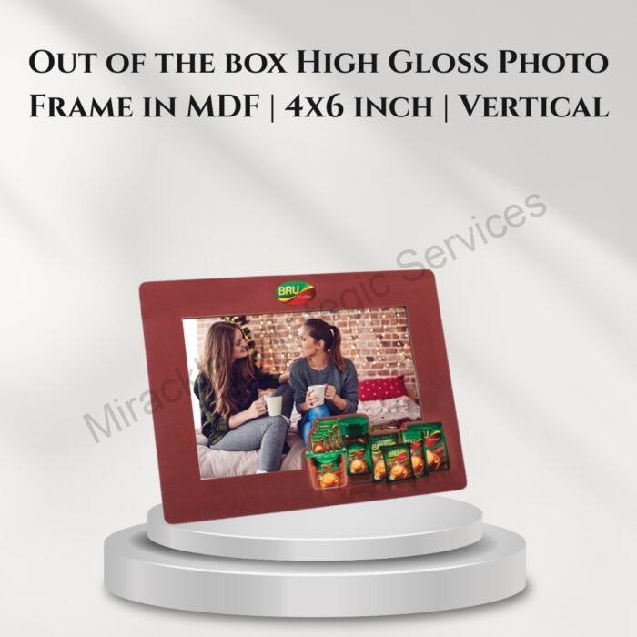 Out of the box High Gloss Photo Frame in MDF | 4x6 inch | Vertical - D40