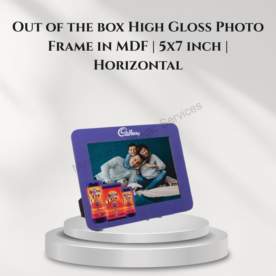 Out of the box High Gloss Photo Frame in MDF | 5x7 inch | Horizontal - D41