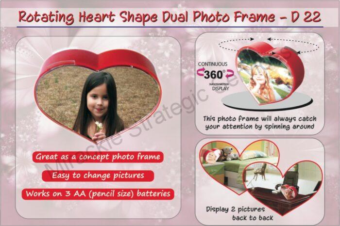 Rotating heart shape dual photo frame - D22 - Image 2